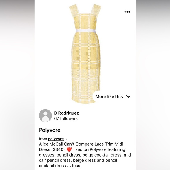 Size small lace trim midi yellow boho dress mod style - Picture 8 of 8